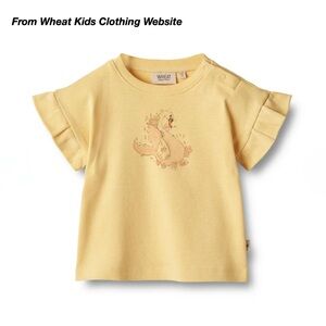 NWT: WHEAT ESTHER T-SHIRT IN PALE APRICOT/SWAN (2Y)